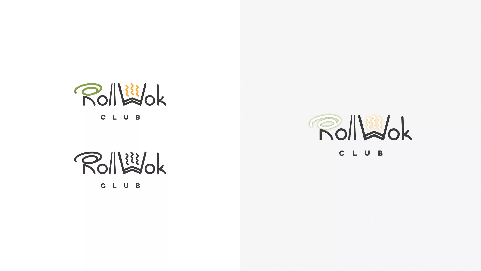 Разработка логотипа и фирменного стиля суши-бара «Roll Wok Club» в Самаре